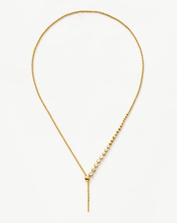 Beaded Stone Slider Lariat Necklace | 18ct Gold Vermeil/Cubic Zirconia