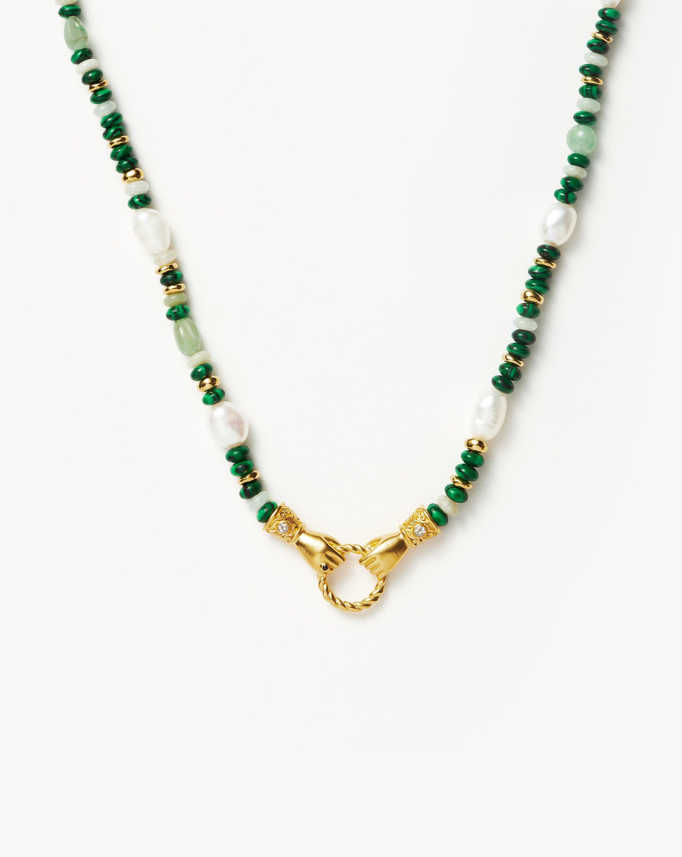harris-reed-in-good-hands-beaded-gemstone-necklace-18ct-gold-platedmulti-green-gemstone-pearl-necklaces-missoma-406879 Harris Reed In Good Hands Beaded Gemstone Necklace | 18ct Gold Plated/Multi Green Gemstone & Pearl