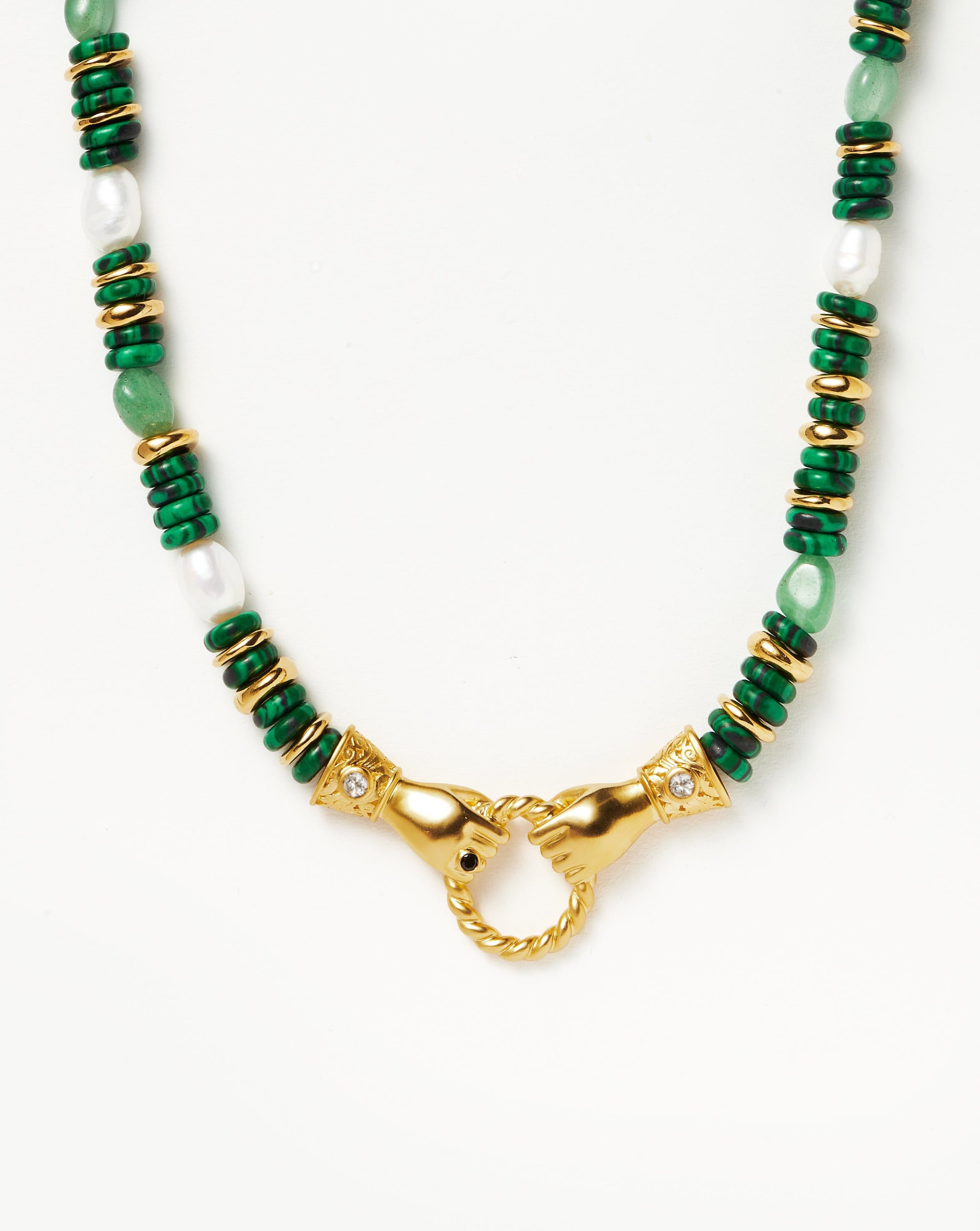 harris-reed-in-good-hands-chunky-beaded-gemstone-necklace-18ct-gold-platedmulti-green-gemstone-pearl-necklaces-missoma-423058 Harris Reed In Good Hands Chunky Beaded Gemstone Necklace | 18ct Gold Plated/Multi Green Gemstone & Pearl