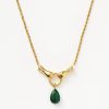 Harris Reed In Good Hands Drop Pendant Necklace | 18ct Gold Plated/Malachite & Pearl Harris Reed In Good Hands Drop Pendant Necklace 18ct Gold Platedmalachite Pearl Necklaces Missoma 509313 100x100