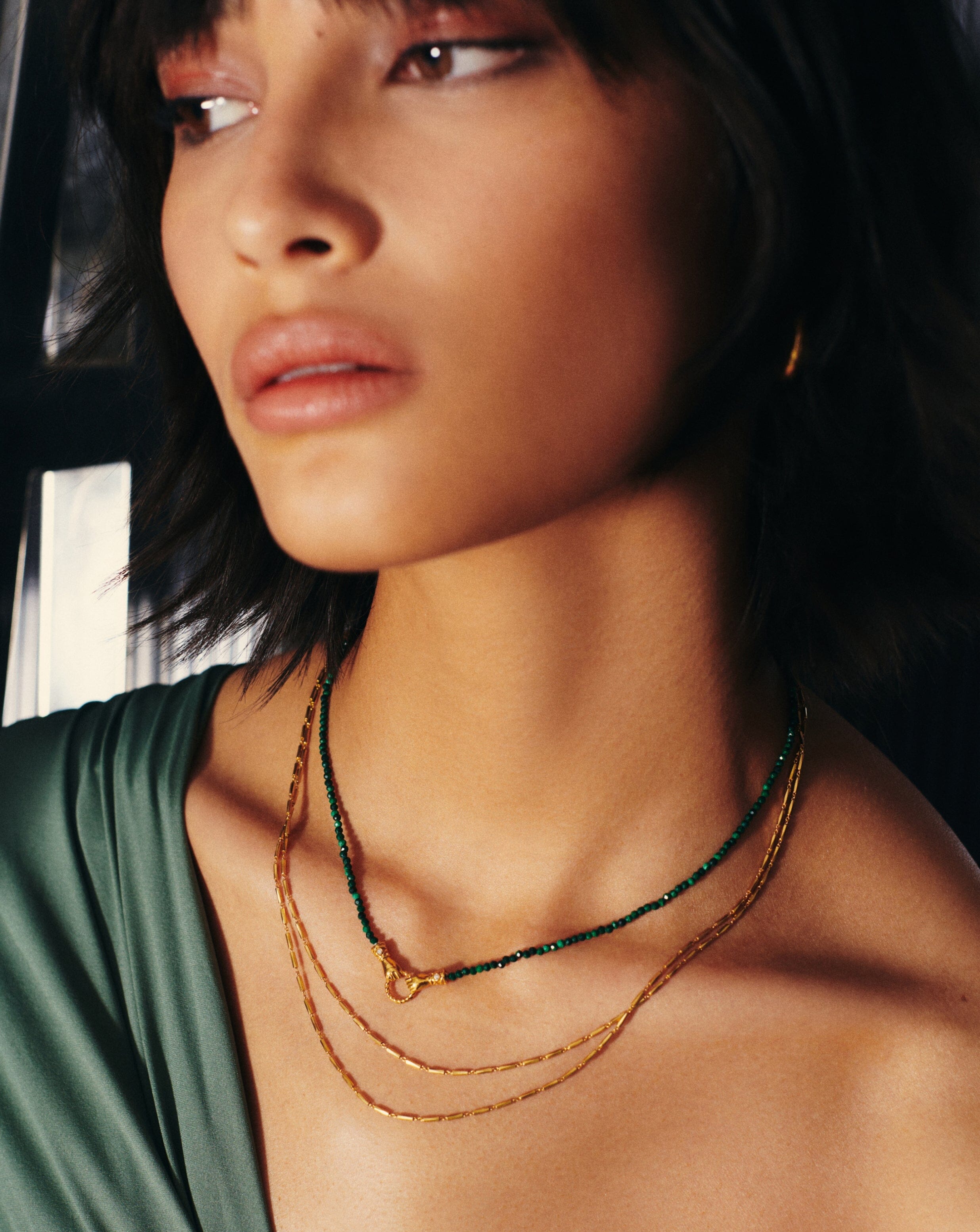 harris-reed-in-good-hands-mini-beaded-gemstone-necklace-18ct-gold-platedmalachite-necklaces-missoma-215379 Harris Reed In Good Hands Mini Beaded Gemstone Necklace | 18ct Gold Plated/Malachite - Image 3