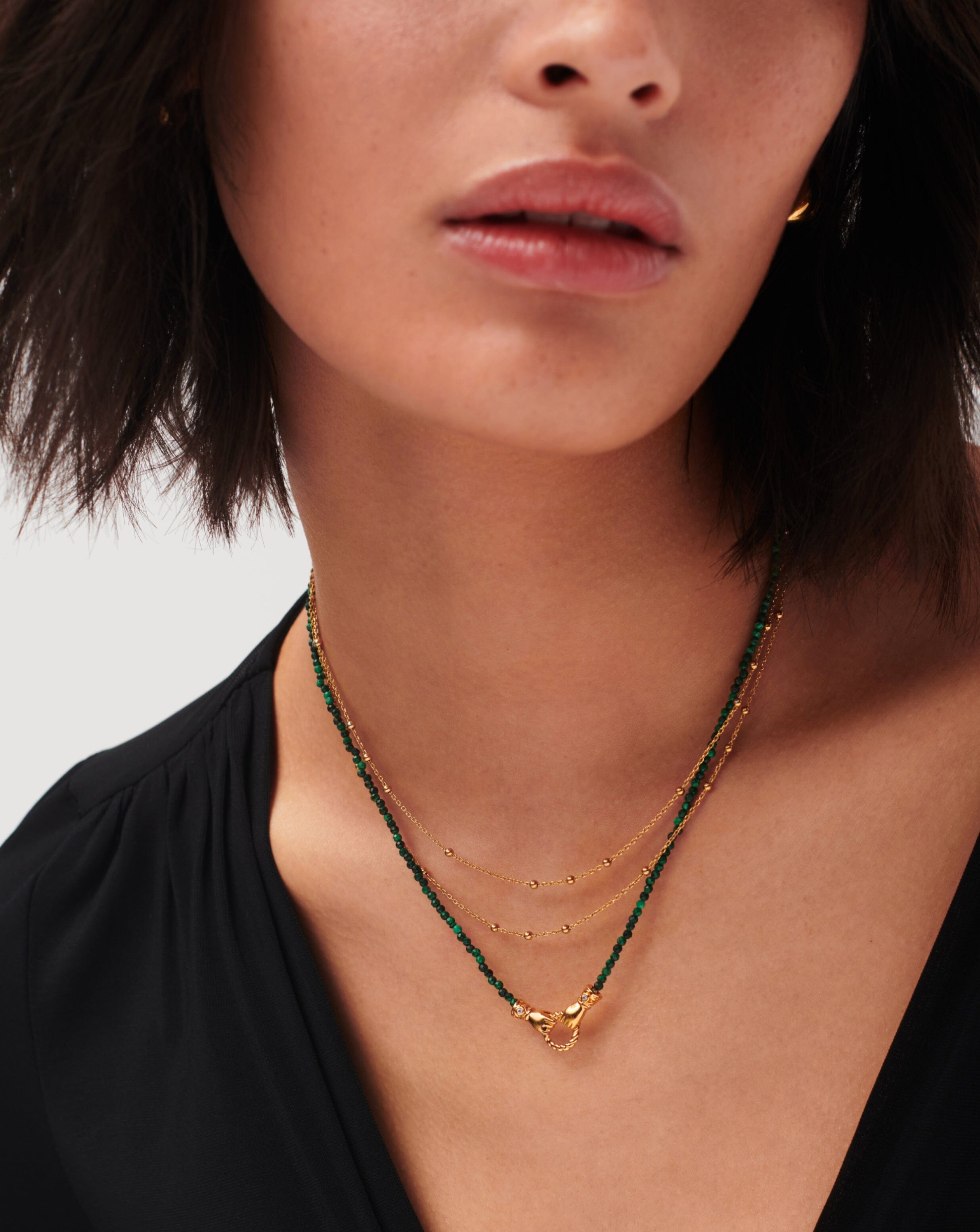 harris-reed-in-good-hands-mini-beaded-gemstone-necklace-18ct-gold-platedmalachite-necklaces-missoma-710721 Harris Reed In Good Hands Mini Beaded Gemstone Necklace | 18ct Gold Plated/Malachite - Image 2