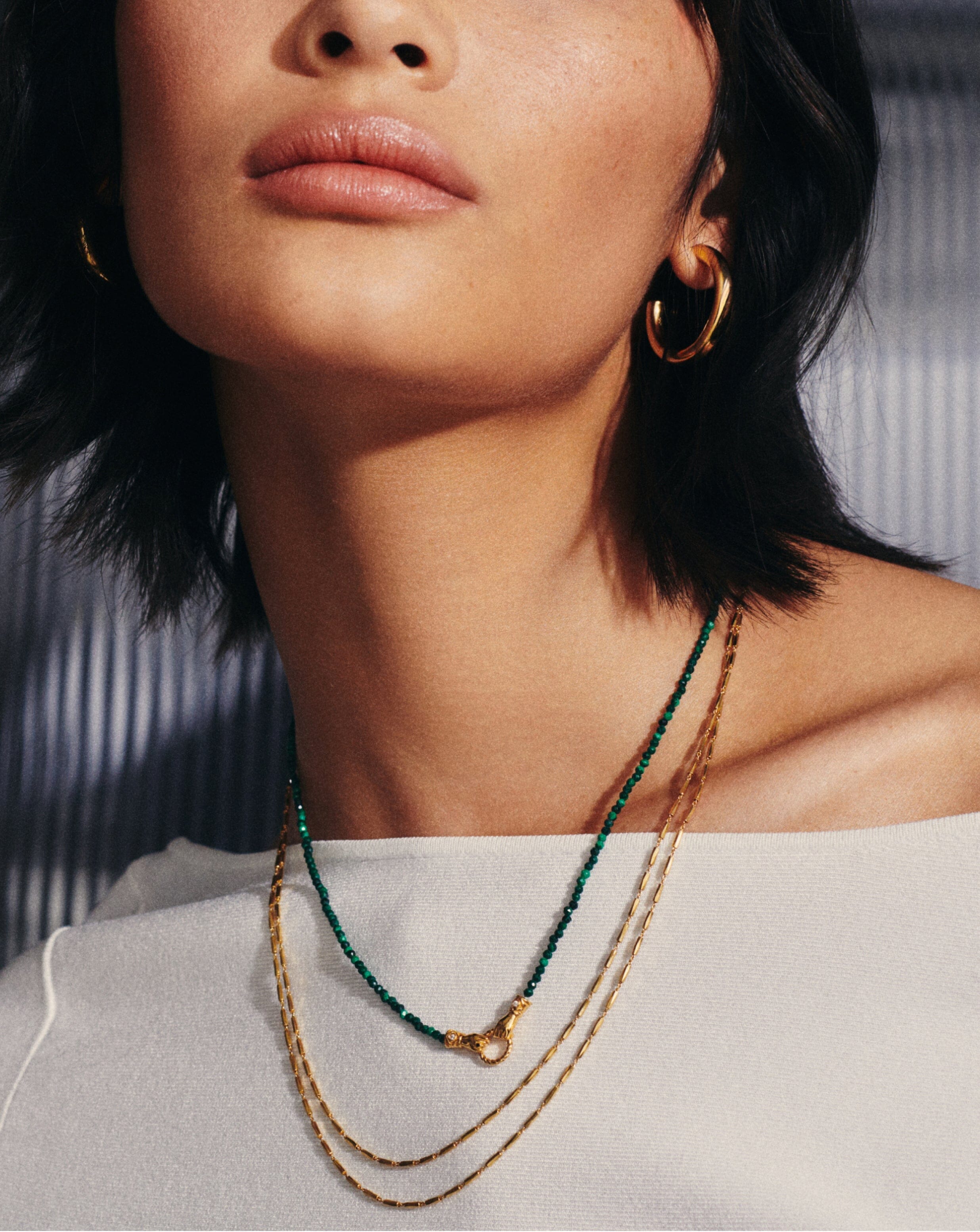 harris-reed-in-good-hands-mini-beaded-gemstone-necklace-18ct-gold-platedmalachite-necklaces-missoma-847431 Harris Reed In Good Hands Mini Beaded Gemstone Necklace | 18ct Gold Plated/Malachite - Image 6