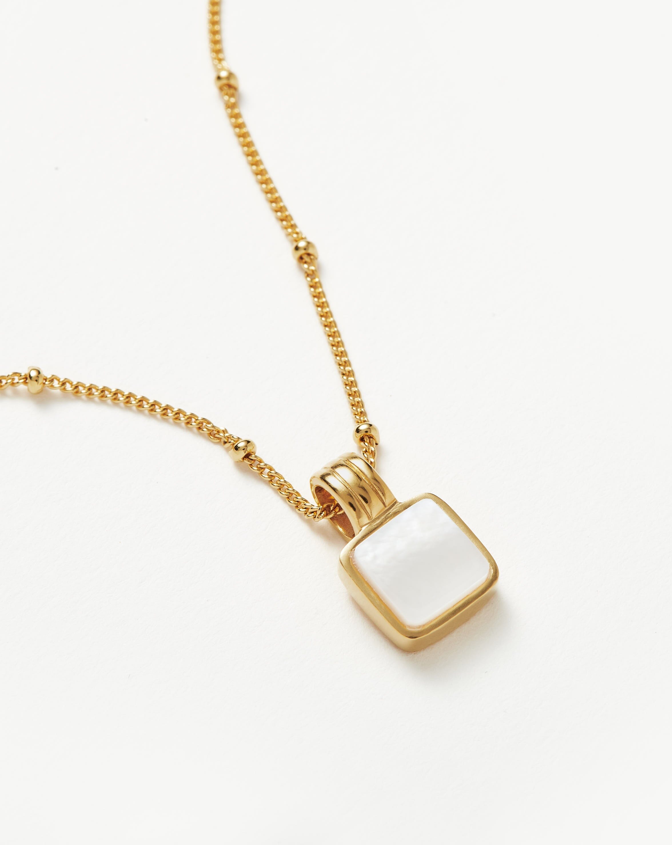 lucy-williams-square-charm-necklace-18ct-gold-plated-vermeilmother-of-pearl-necklaces-missoma-655076 Lucy Williams Square Mother of Pearl Necklace - Image 2