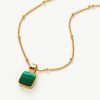 Lucy Williams Square Malachite Necklace | 18ct Gold Vermeil/Malachite Lucy Williams Square Malachite Necklace 18ct Gold Plated Vermeilmalachite Necklaces Missoma 708421 100x100