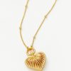 Ridge Heart Charm Pendant Necklace 18ct Gold Plated Necklaces Missoma 792146 100x100